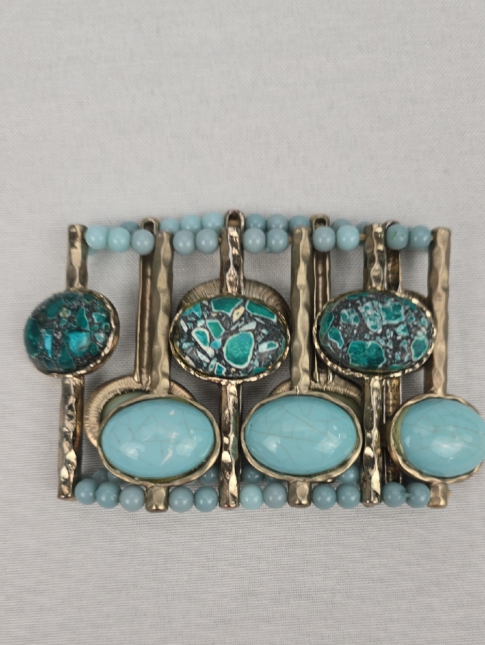 Turquoise Stone Stretch Bracelet - Light Blue & Teal Women Jewelry